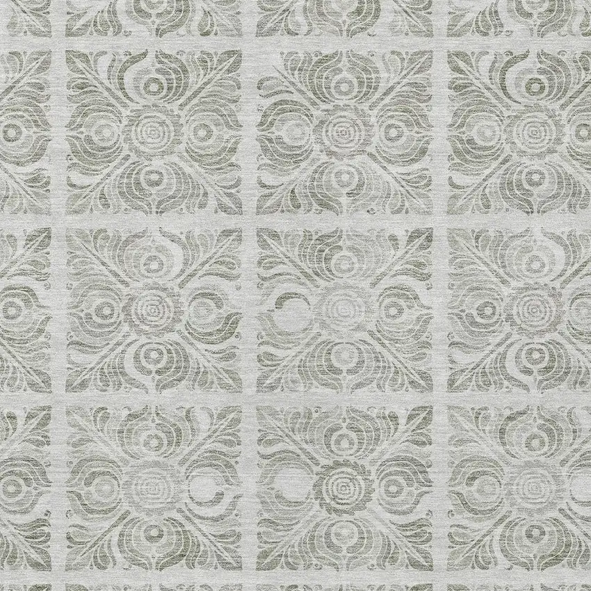 Taupe Beige And Tan Medallion Washable Indoor Outdoor Area Rug Photo 6