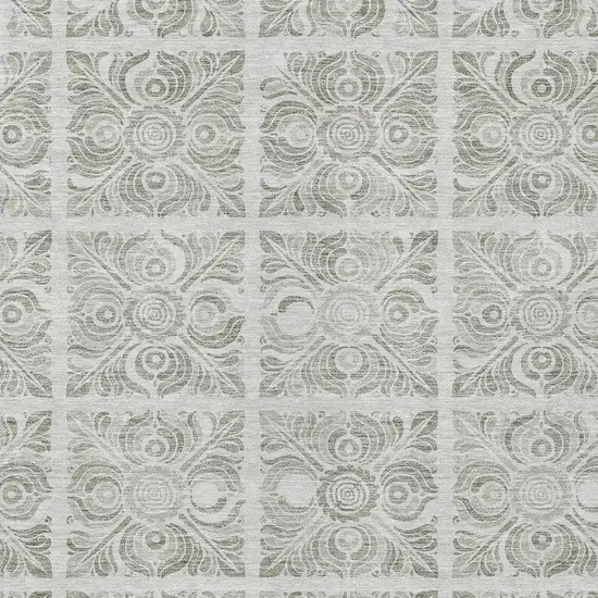 Taupe Beige And Tan Medallion Washable Indoor Outdoor Area Rug Photo 6