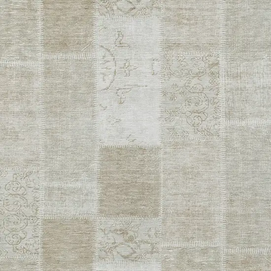 Taupe Beige And Tan Patchwork Washable Indoor Outdoor Area Rug Photo 4