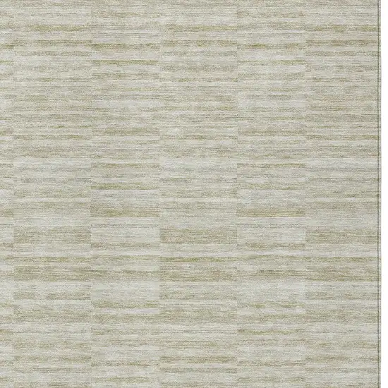 Taupe Beige And Tan Striped Washable Indoor Outdoor Area Rug Photo 6