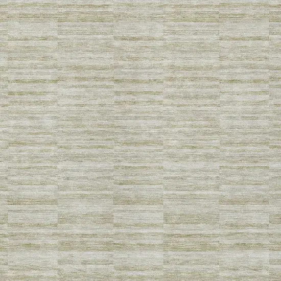 Taupe Beige And Tan Striped Washable Indoor Outdoor Area Rug Photo 6
