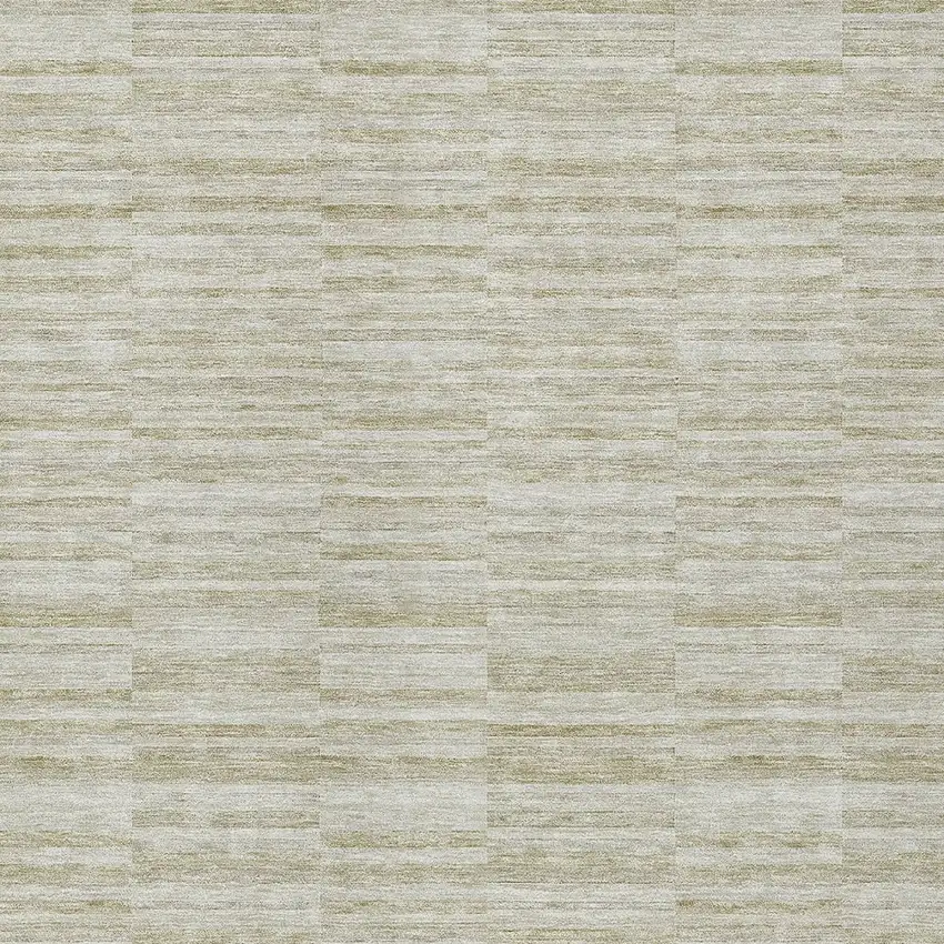 Taupe Beige And Tan Striped Washable Indoor Outdoor Area Rug Photo 6