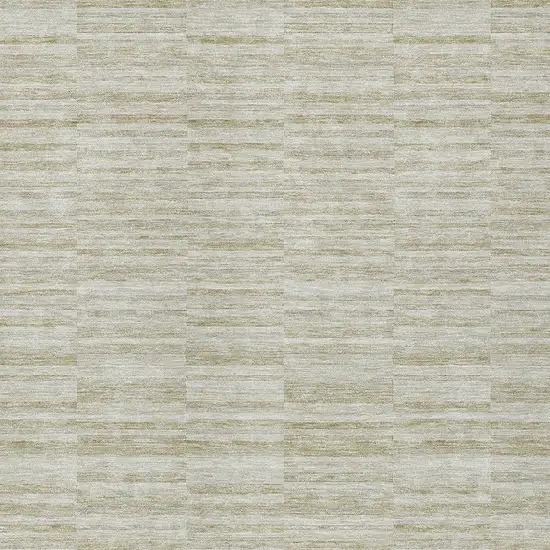 Taupe Beige And Tan Striped Washable Indoor Outdoor Area Rug Photo 6