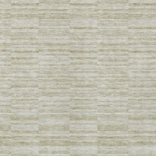 Taupe Beige And Tan Striped Washable Indoor Outdoor Area Rug Photo 6