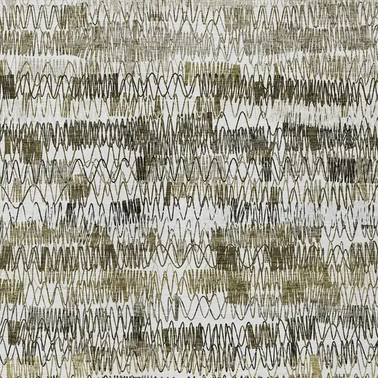 Taupe Beige And Tan Striped Washable Indoor Outdoor Area Rug Photo 5