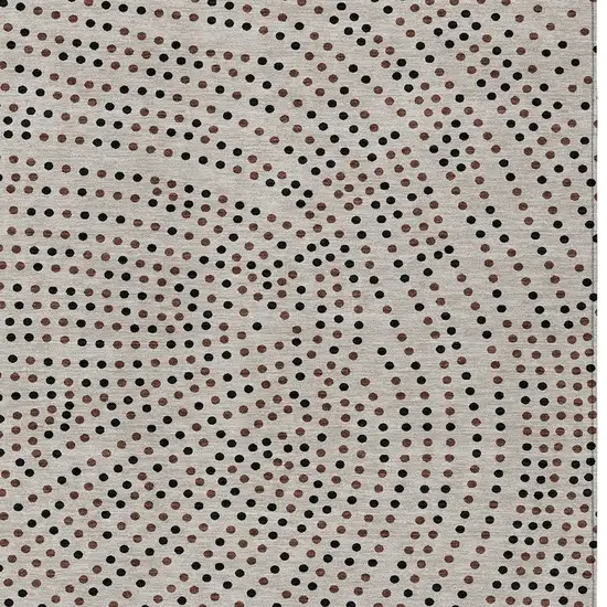 Taupe Black And Brown Polka Dot Washable Indoor Outdoor Area Rug Photo 7