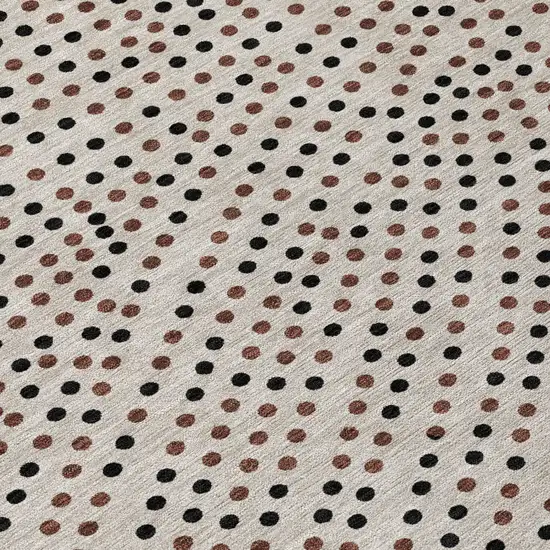 Taupe Black And Brown Polka Dot Washable Indoor Outdoor Area Rug Photo 6