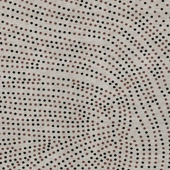 Taupe Black And Brown Polka Dot Washable Indoor Outdoor Area Rug Photo 7