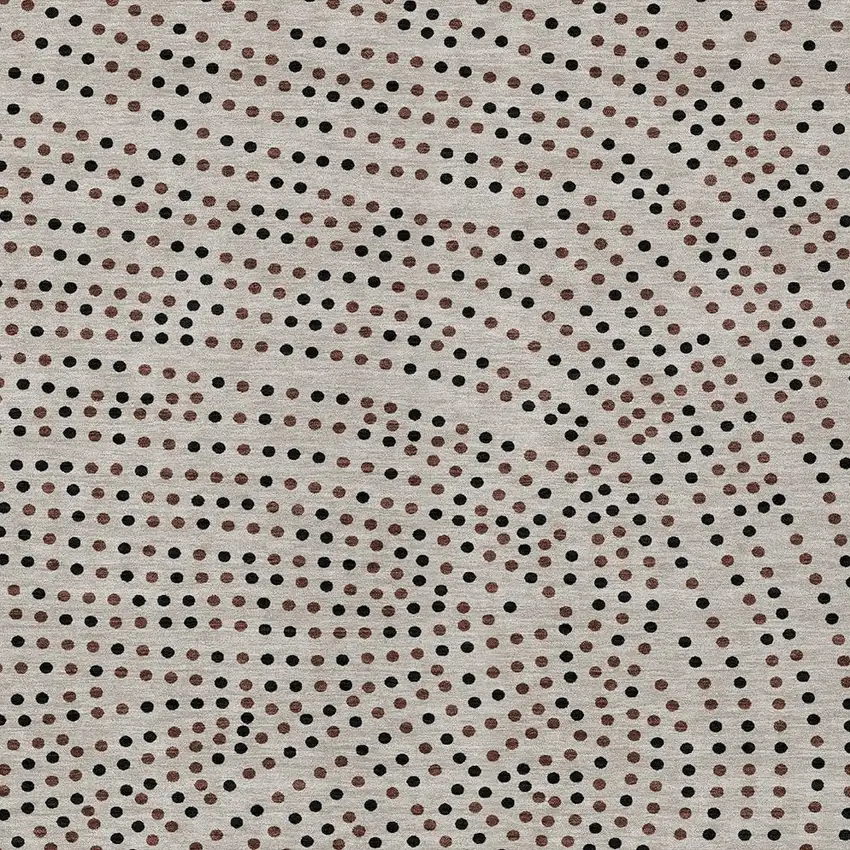 Taupe Black And Brown Polka Dot Washable Indoor Outdoor Area Rug Photo 7