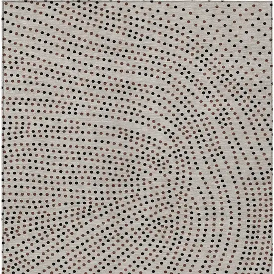 Taupe Black And Brown Polka Dot Washable Indoor Outdoor Area Rug Photo 7