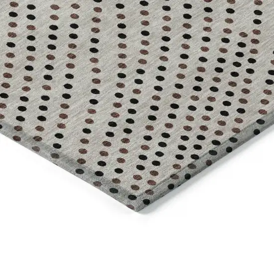 Taupe Black And Brown Polka Dot Washable Indoor Outdoor Area Rug Photo 5