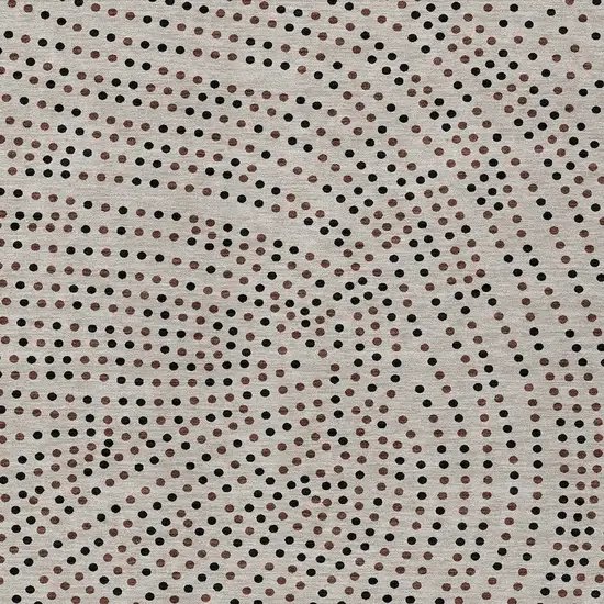 Taupe Black And Brown Polka Dot Washable Indoor Outdoor Area Rug Photo 5