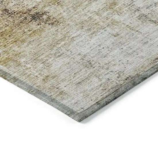 Taupe Black And Copper Abstract Washable Indoor Outdoor Area Rug Photo 5