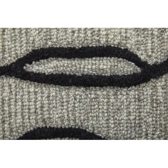 Gray And Black Wool Abstract Hand Tufted Area Rug Photo 8