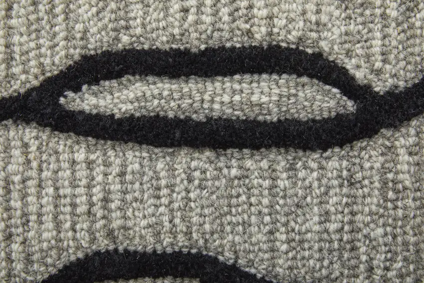 Gray And Black Wool Abstract Hand Tufted Area Rug Photo 8