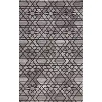 Photo of Taupe Black And Gray Wool Paisley Tufted Handmade Area Rug