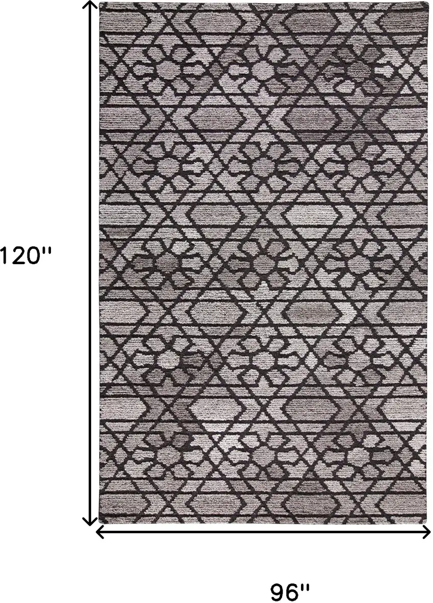 Taupe Black And Gray Wool Paisley Tufted Handmade Area Rug Photo 10