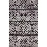 Photo of Taupe Black And Gray Wool Paisley Tufted Handmade Area Rug