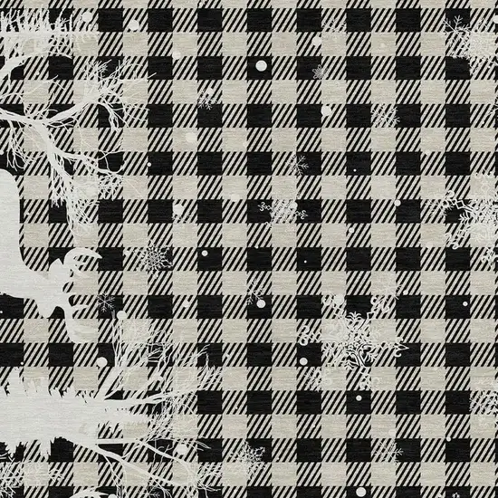 Taupe Black And Ivory Plaid Washable Indoor Outdoor Area Rug Photo 3