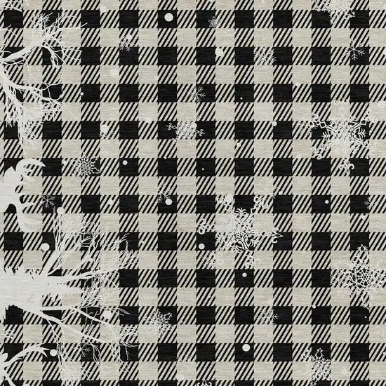 Taupe Black And Ivory Plaid Washable Indoor Outdoor Area Rug Photo 3