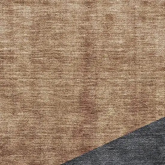 Taupe Blue And Beige Geometric Washable Area Rug With UV Protection Photo 4