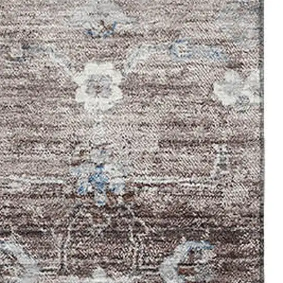 Taupe Blue And Beige Oriental Washable Area Rug With UV Protection Photo 2