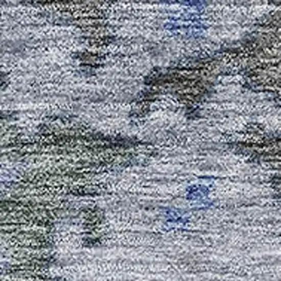 Taupe Blue And Brown Floral Washable Area Rug With UV Protection Photo 3