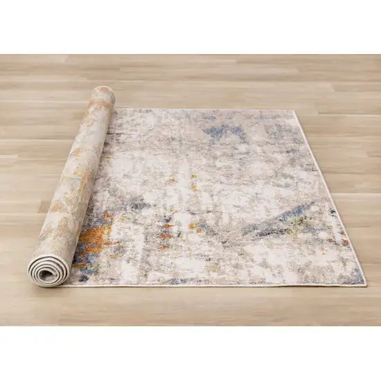 Taupe Blue And Copper Abstract Area Rug Photo 9
