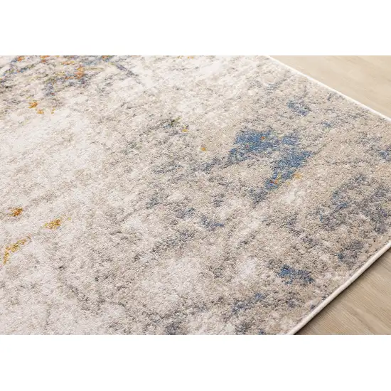 Taupe Blue And Copper Abstract Area Rug Photo 7