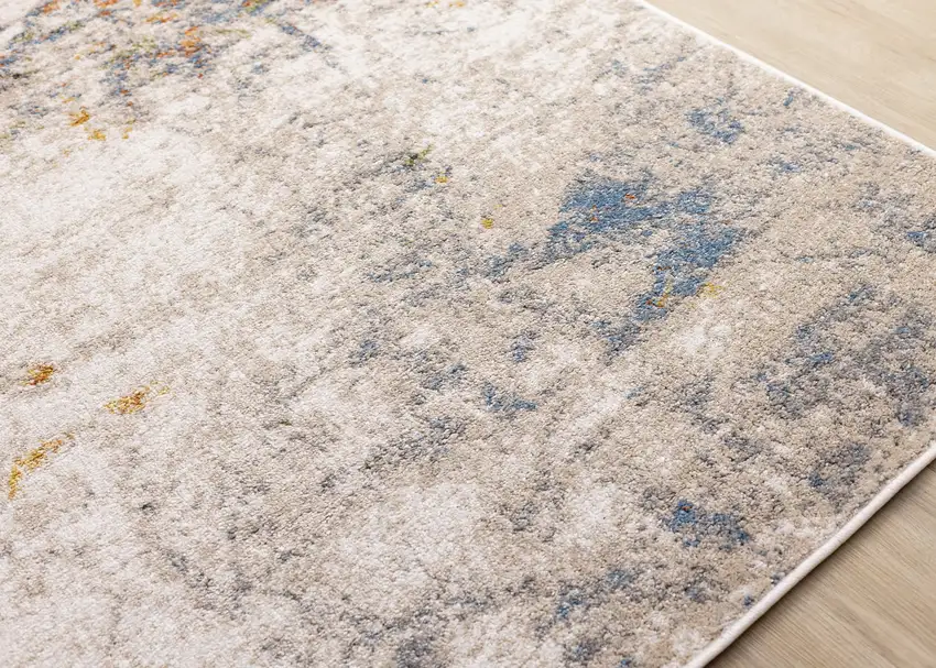 Taupe Blue And Copper Abstract Area Rug Photo 7