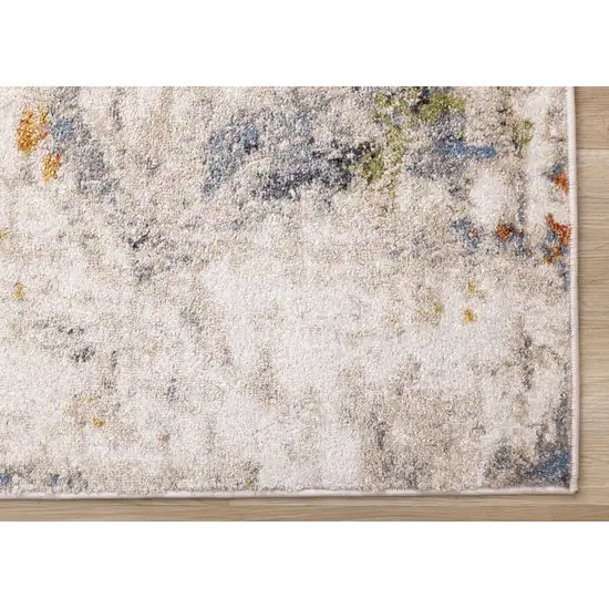 Taupe Blue And Copper Abstract Area Rug Photo 8