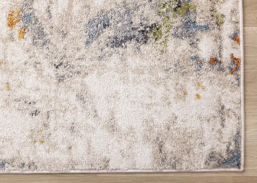 Taupe Blue And Copper Abstract Area Rug Photo 8