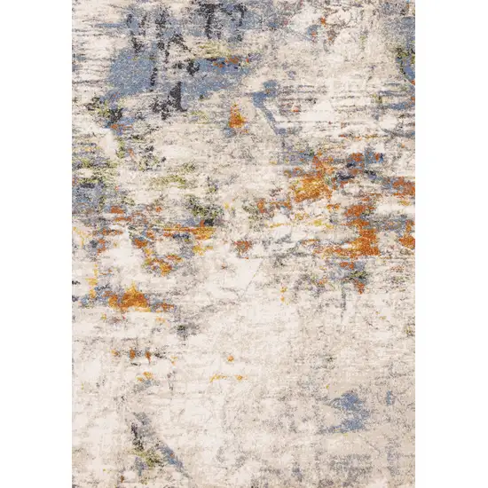 Taupe Blue And Copper Abstract Area Rug Photo 2