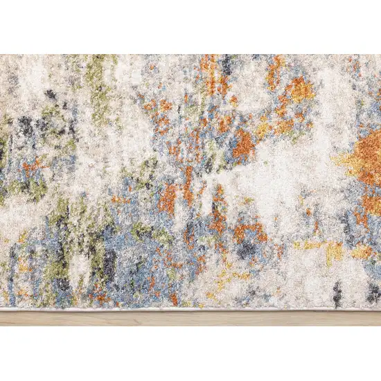 Taupe Blue And Copper Abstract Area Rug Photo 9