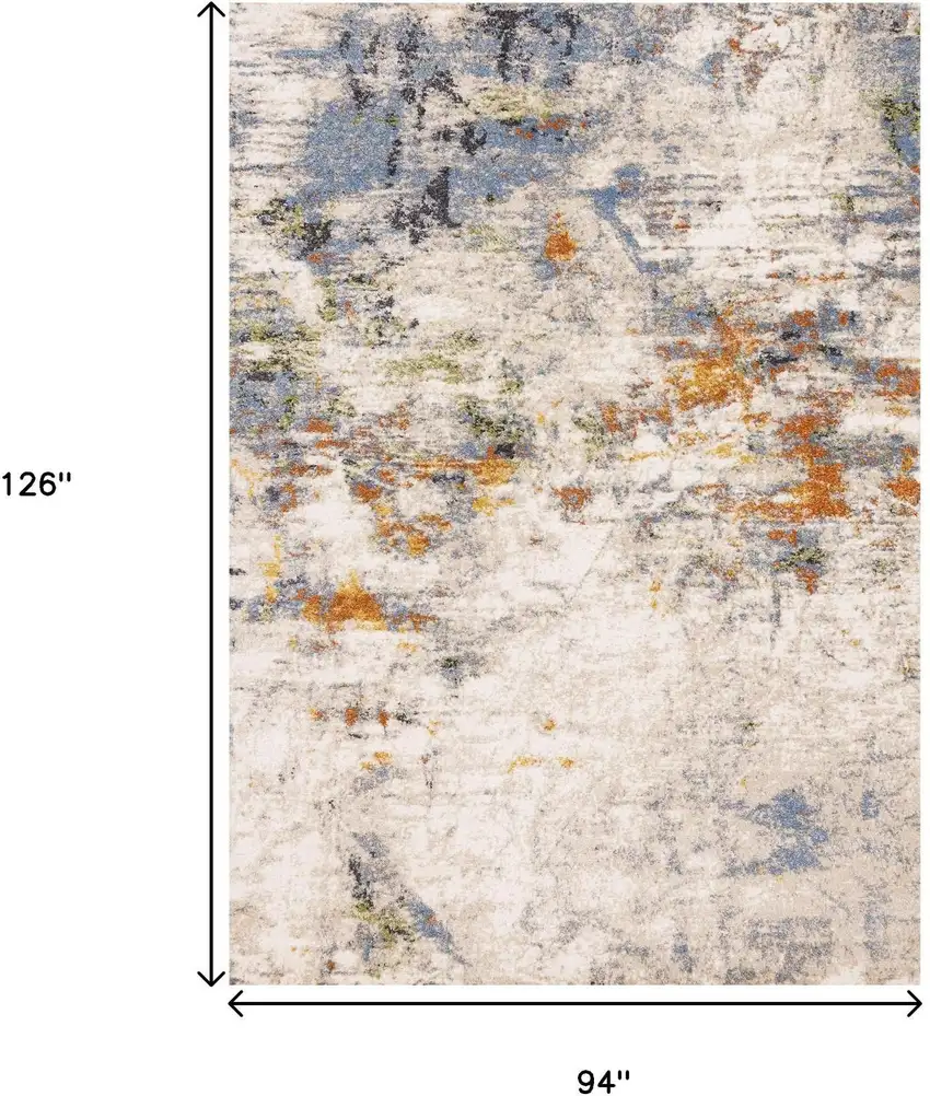 Taupe Blue And Copper Abstract Area Rug Photo 3