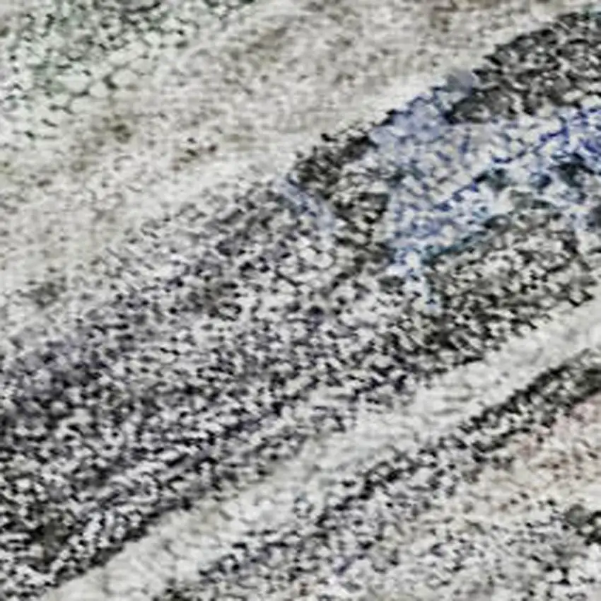 Taupe Blue And Gray Abstract Washable Area Rug With UV Protection Photo 2