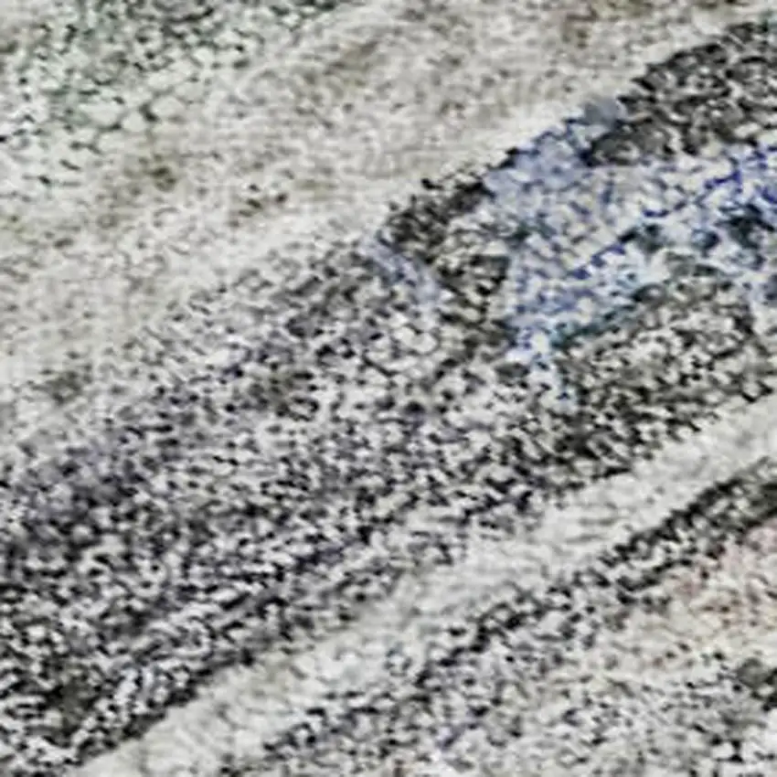 Taupe Blue And Gray Abstract Washable Area Rug With UV Protection Photo 2