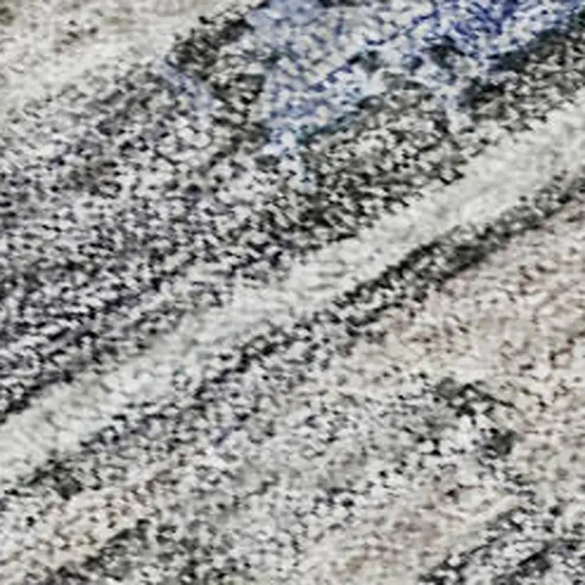 Taupe Blue And Gray Abstract Washable Area Rug With UV Protection Photo 2