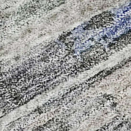 Taupe Blue And Gray Abstract Washable Area Rug With UV Protection Photo 3