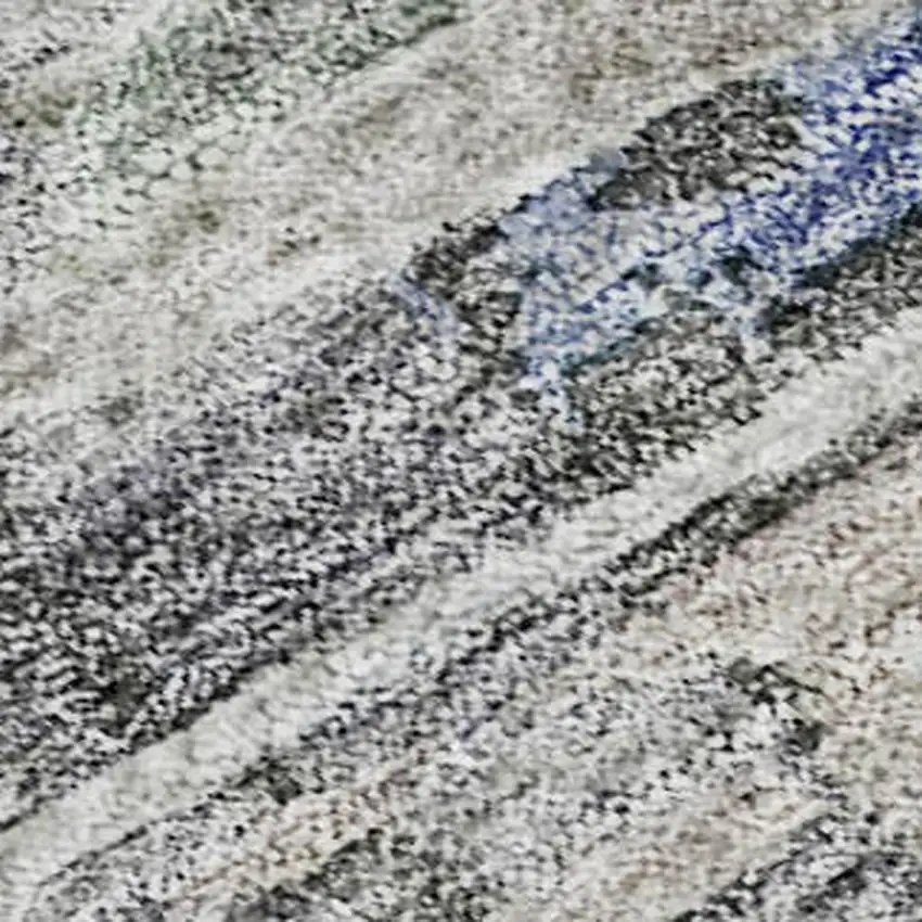 Taupe Blue And Gray Abstract Washable Area Rug With UV Protection Photo 2