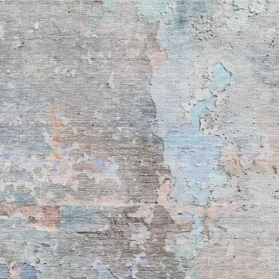 Taupe Blue And Gray Abstract Washable Area Rug With UV Protection Photo 2
