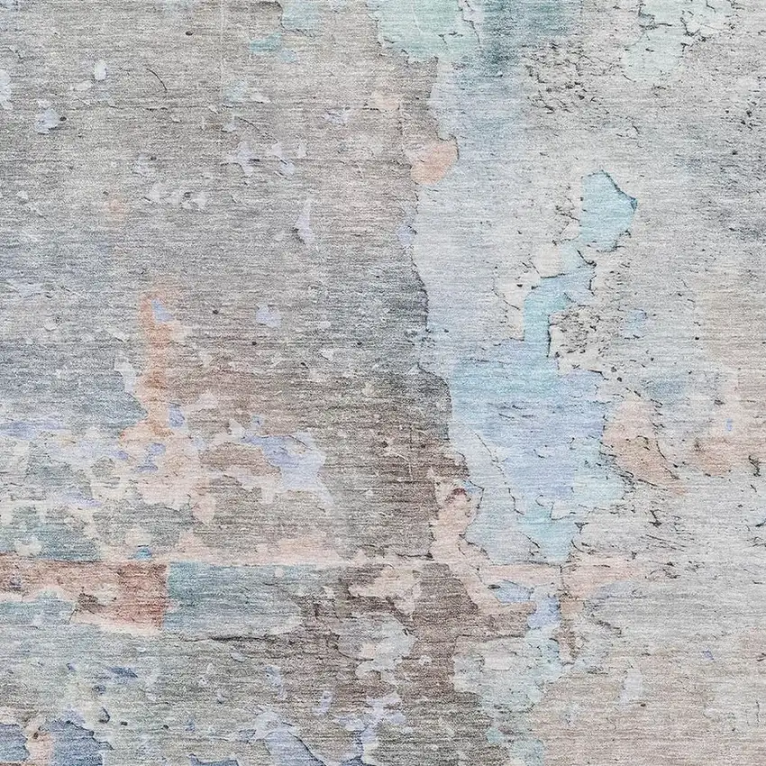 Taupe Blue And Gray Abstract Washable Area Rug With UV Protection Photo 2