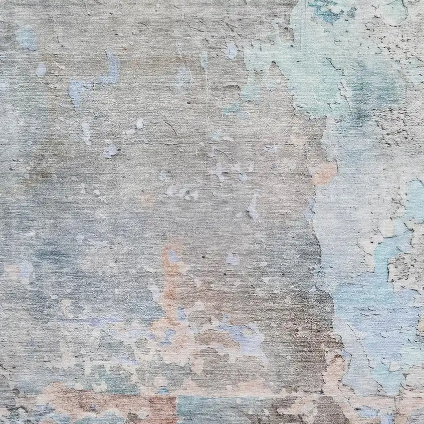 Taupe Blue And Gray Abstract Washable Area Rug With UV Protection Photo 2