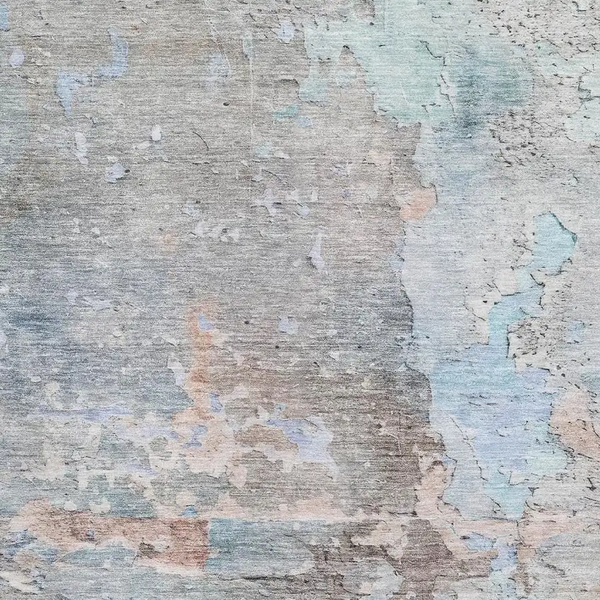 Taupe Blue And Gray Abstract Washable Area Rug With UV Protection Photo 2