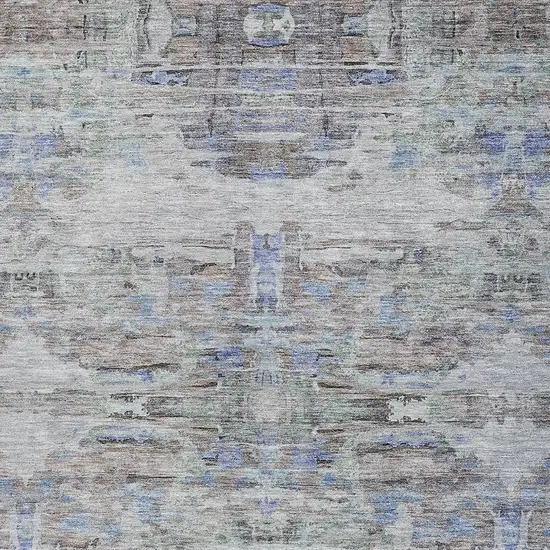 Taupe Blue And Green Abstract Washable Indoor Outdoor Area Rug Photo 6