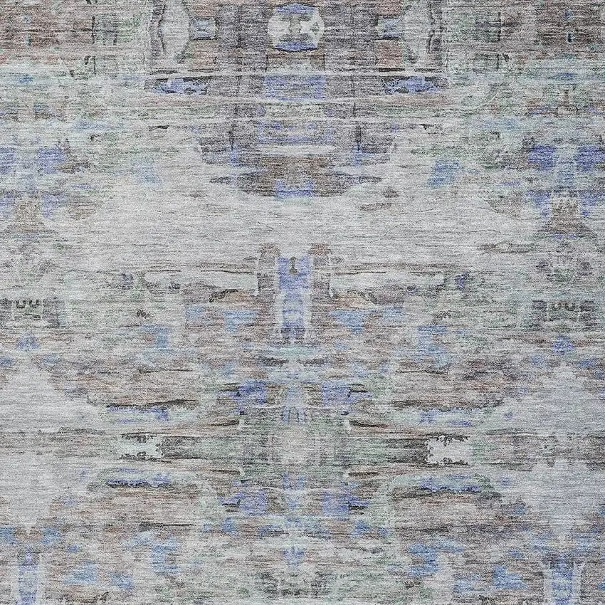 Taupe Blue And Green Abstract Washable Indoor Outdoor Area Rug Photo 6