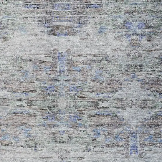 Taupe Blue And Green Abstract Washable Indoor Outdoor Area Rug Photo 6