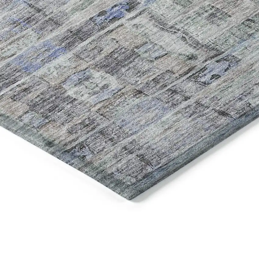 Taupe Blue And Green Abstract Washable Indoor Outdoor Area Rug Photo 4