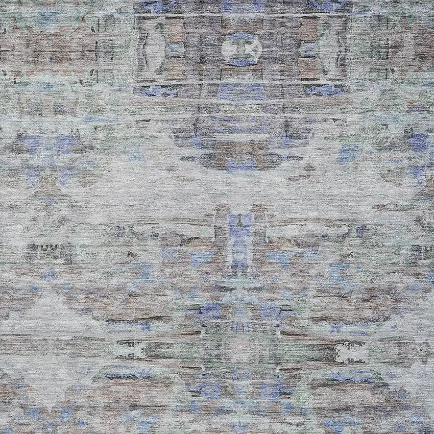 Taupe Blue And Green Abstract Washable Indoor Outdoor Area Rug Photo 6