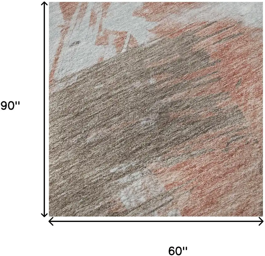 Taupe Blue And Ivory Abstract Washable Area Rug With UV Protection Photo 9